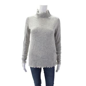 Fate. Womens Cashmere Long Sleeves Turtleneck Sweater Grey Size Small